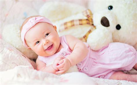 Download Cute Baby With Teddy Bear Wallpapers Gallery