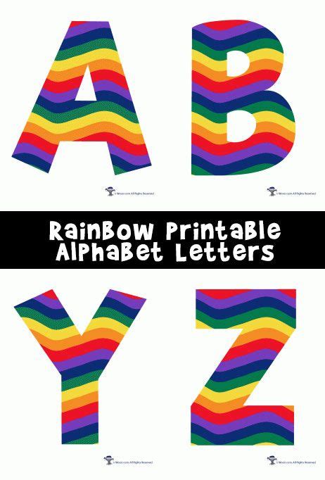 Our First Full Color Printable Alphabet Rainbow Bubble Letters