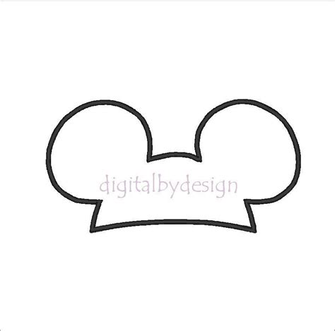 Items Similar To Mickey Mouse Ears Hat Digitized Applique Embroidery