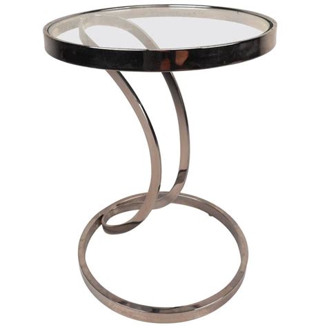 Rated 5 out of 5 stars. Contemporary Modern Circular Chrome and Glass End Table at 1stdibs