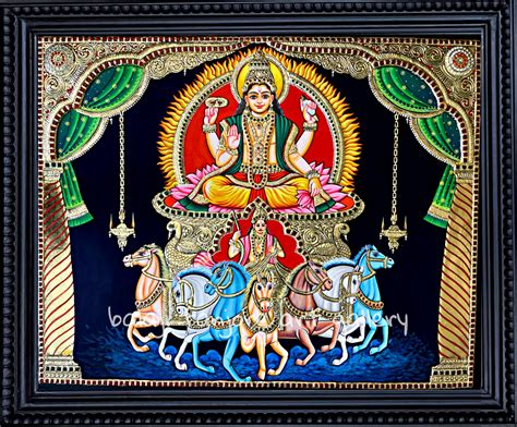 Surya Bhagvan Semi Embossing Tanjore Painting