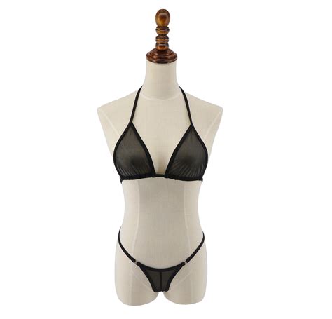 Sherrylo Sheer Bikini Cameltoe See Through Bikinis Triangle Top Brazilian G String Thong Bottom