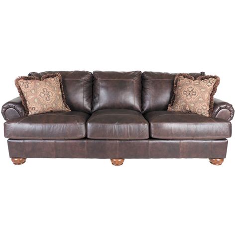 Axiom Walnut All Leather Sofa 0bb 420s Ashley Furniture