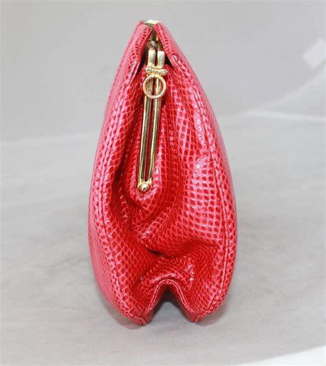 Judith Leiber 1970s Vintage Red Karung Snake Evening Bag For Sale At