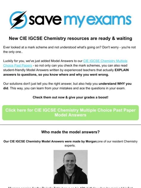 Save My Exams CIE IGCSE Chemistry Multiple Choice Past Paper Model Answers Now Live Milled