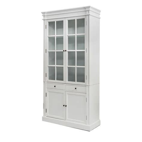 Shop Hamptons 2 Glass Door Display Cabinet Bookcase In White Online