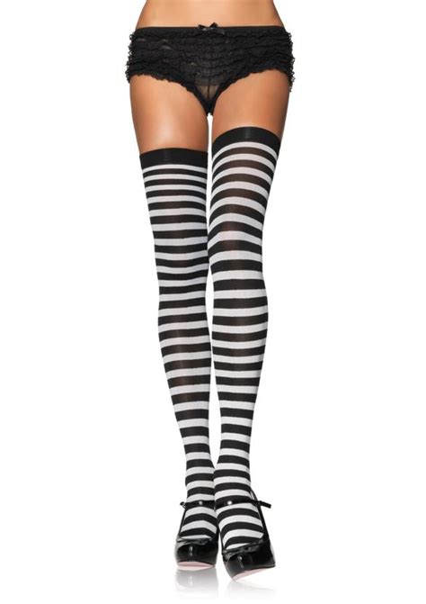 sexy striped thigh highs stockings for adult women s katy cupcake cutie costumes ebay