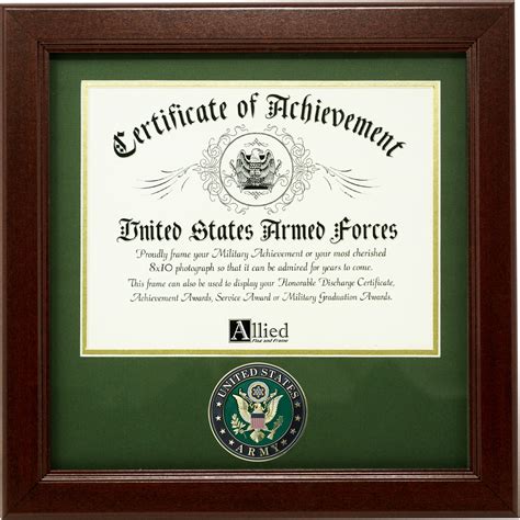12 X 12 In Army Certificate Frame Frames And Displays Food And Ts