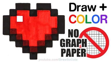 How To Draw Color A Minecraft Heart Easy No Graph Paper Step By Step