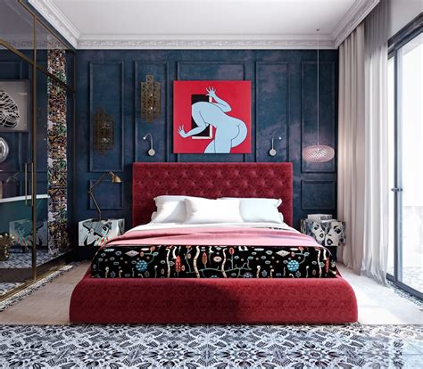 Red And Black Bedroom Set Interior Design Ideas