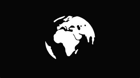 Building the logo in black and white, the design becomes a brilliant one. world, Minimalism, Simple, Black, White, Continents ...