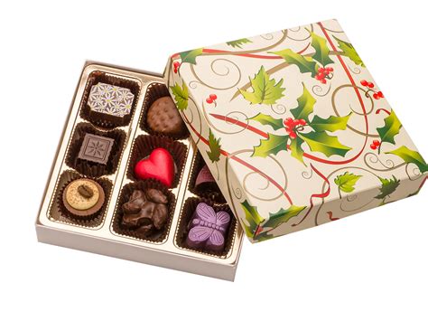 9pc Holly Day Chocolate Box Schmids Of San Clemente Fine Chocolate Shop