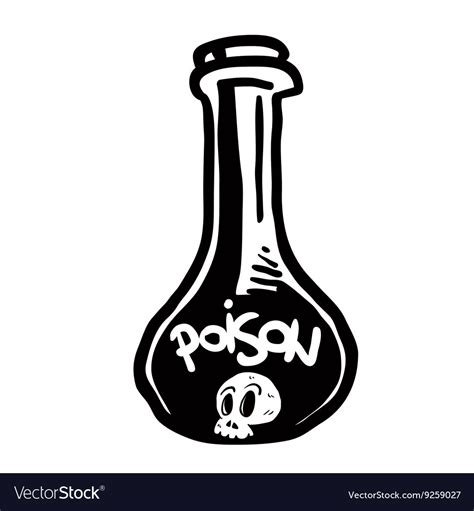 Black And White Poison Bottle Royalty Free Vector Image