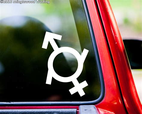 Gender Fluid Symbol Sign Vinyl Decal Sticker Male Female