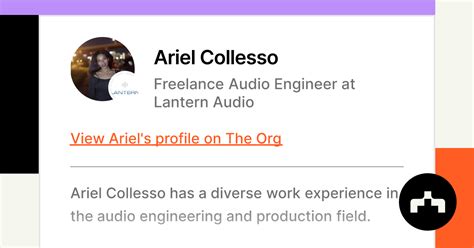 Ariel Collesso Freelance Audio Engineer At Lantern Audio The Org
