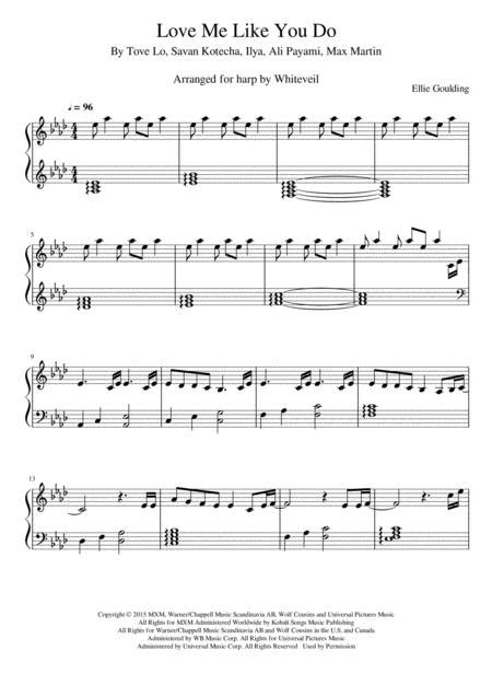 Love Me Like You Do Ellie Goulding Piano Solo Free Music Sheet