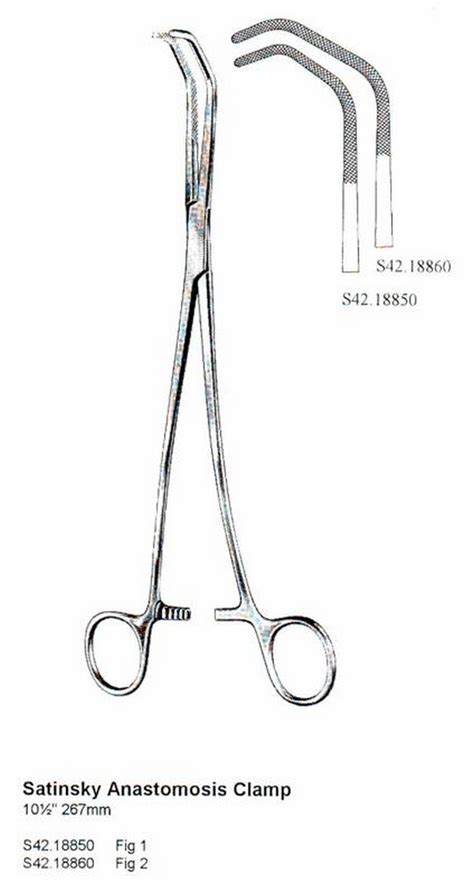 Satinsky Anastomosis Clamp Fig 1 105 267mm Surgical Instruments