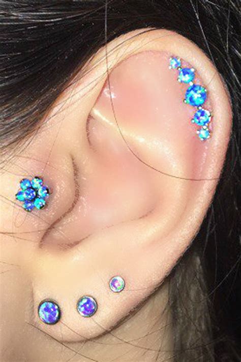 Tiva 5 Opal Helix Cartilage Earring Stud Cartilage Earrings Stud Ear