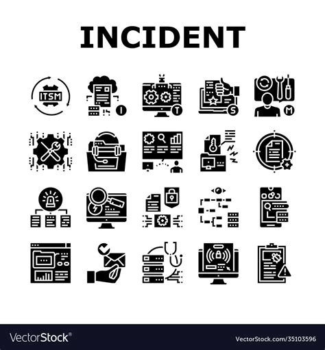 Incident Management Collection Icons Set Vector Image