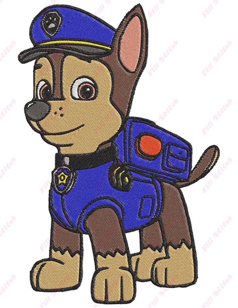 Sewing And Needlecraft Instant Download Chase Paw Patrol Head Applique 02