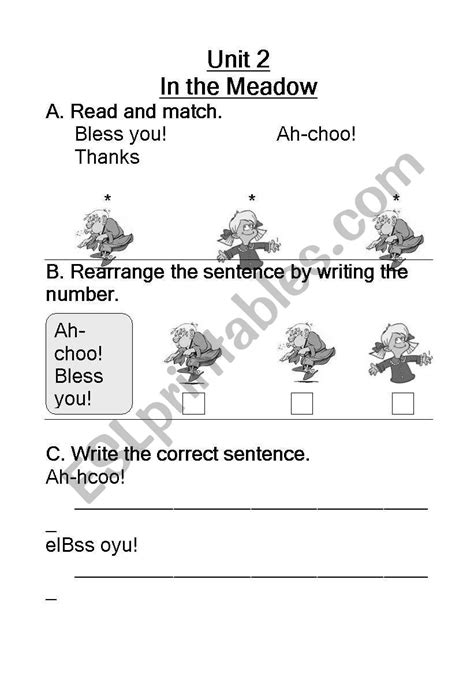 English Worksheets Ah Choo
