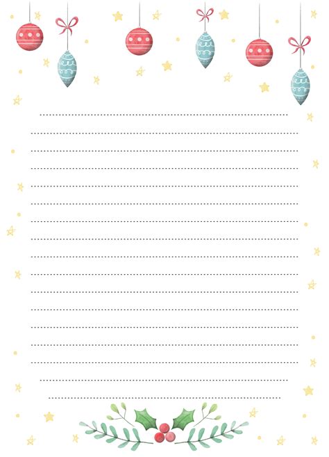 6 Best Images Of Christmas Writing Paper Template Printable Christmas