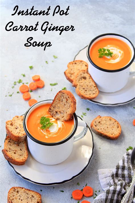 3 cups chicken broth (without onions as an ingredient) 2 sweet potatoes, peeled and diced. Instant Pot Carrot Soup With Ginger | Vegan Carrot Ginger ...