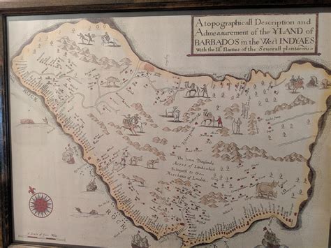 The First Known Map Exclusively Of The Yland Of Barbados 1657 This Framed Copy Is Part Of