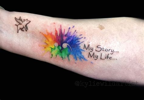 Image Result For Watercolor Splash Tattoo Rainbow Tattoos Semicolon