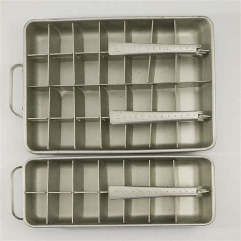 Quickube Vintage Frigidaire Aluminum Ice Cube Trays Mcm Set Of 2