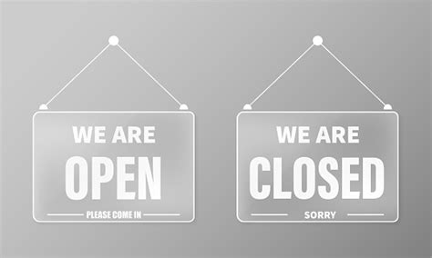 Business Open Closed Sign Shop Door Glossy Signs Boards Come In And