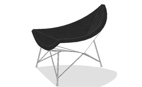 Nelson Coconut Lounge Chair 3d Block Cad Drawing Details Dwg File Cadbull