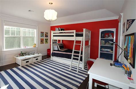 Light blue and red bedroom. Fiery and Fascinating: 25 Kids' Bedrooms Wrapped in Shades ...