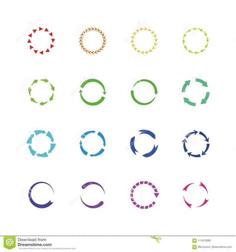 Color Circle Reload Arrows Vector Icons Round Arrow