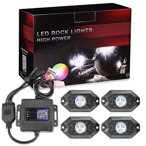 Rgb Rock Light Kits Offroadtown Rgb Led Rock Lights With 4 Pods Lights