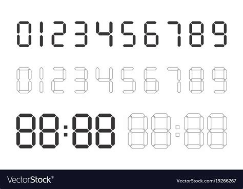 Set Of Digital Numbers On White Background Download A Free Preview Or