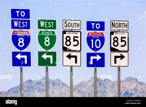 American Road Signs Arizona Usa Stock Photo Alamy