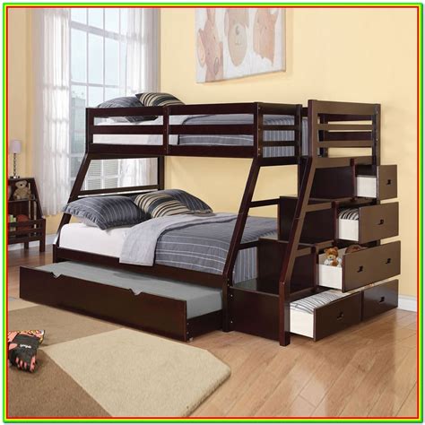 Bunk Beds Twin Over Full With Trundle Bedroom Home Decorating Ideas