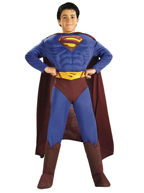 Justice League Superman Returns Deluxe Muscle Chest Boys Halloween