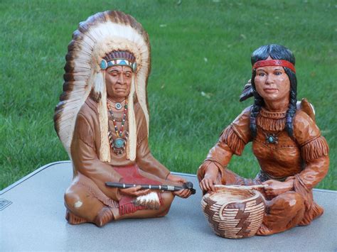 Large Homco Native American Chalk Figures