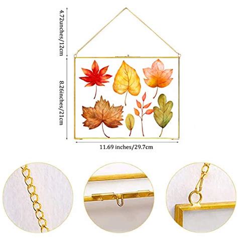 Pressed Flower Glass Picture Frame Glass Brass Photo Frame For Diy