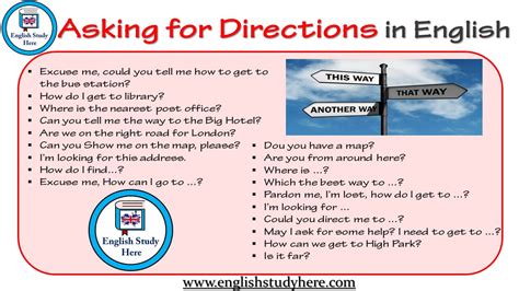 Asking For Directions In English English Study Here