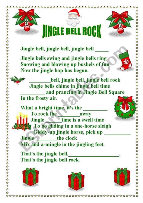 Jingle Bells Words Printable Web Oer The Fields We Go Laughing All