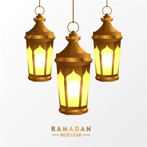 Premium Vector Golden Realistic Fanous Arabic Lantern Lamp For Ramadan