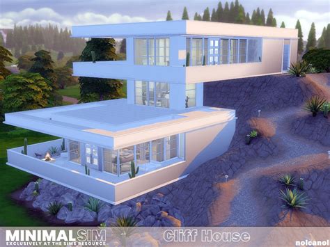 The Sims Resource Minimalsim Cliff House Tsr Cc Only