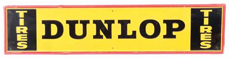 Dunlop Tires Embossed Tin Horizontal Service Station Sign Auctions