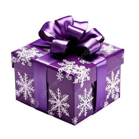 Purple Gift Box With Snowflakes Purple Gift Box Png Transparent Image And Clipart For Free