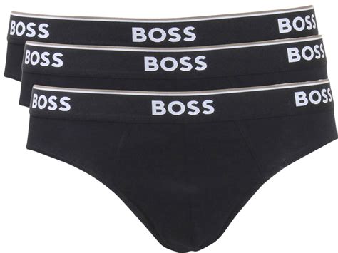 Hugo Boss Mens Power Underwear Briefs 3 Pack Regular Fit Black Sz