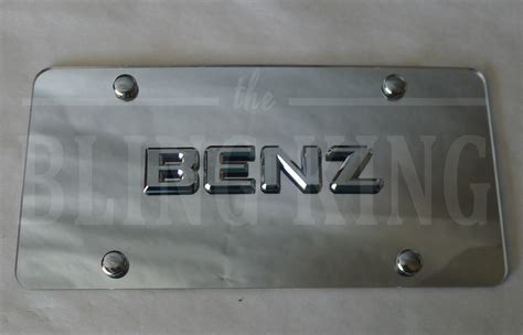 Mercedes Benz Chrome License Plate With Chrome Emblem Badge