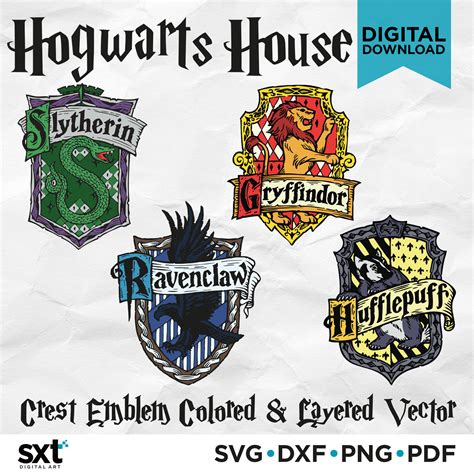 Hogwarts House Svg Crest Emblem Svg Harry Potter Svg | Etsy